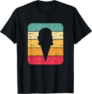 Retro Vintage Ice Cream Cone Silhouette Gift T Shirt T-Shirt - T-Shirt | Black