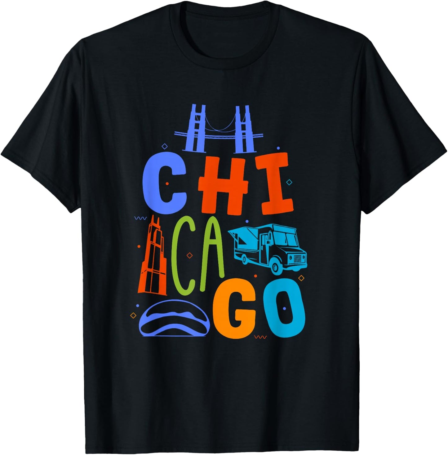 Chicago Souvenir Skyline Chicago Lover Illinois Chicago T-Shirt - T-Shirt | Black