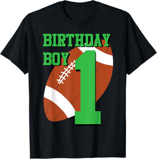 1st Birthday Football Boy | 1 year old Field Players T-Shirt - T-Shirt | Black