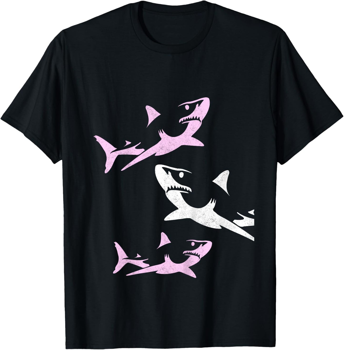 Shark Shirt for Girls & Toddlers - Pink Shark Gift T-Shirt - T-Shirt | Black