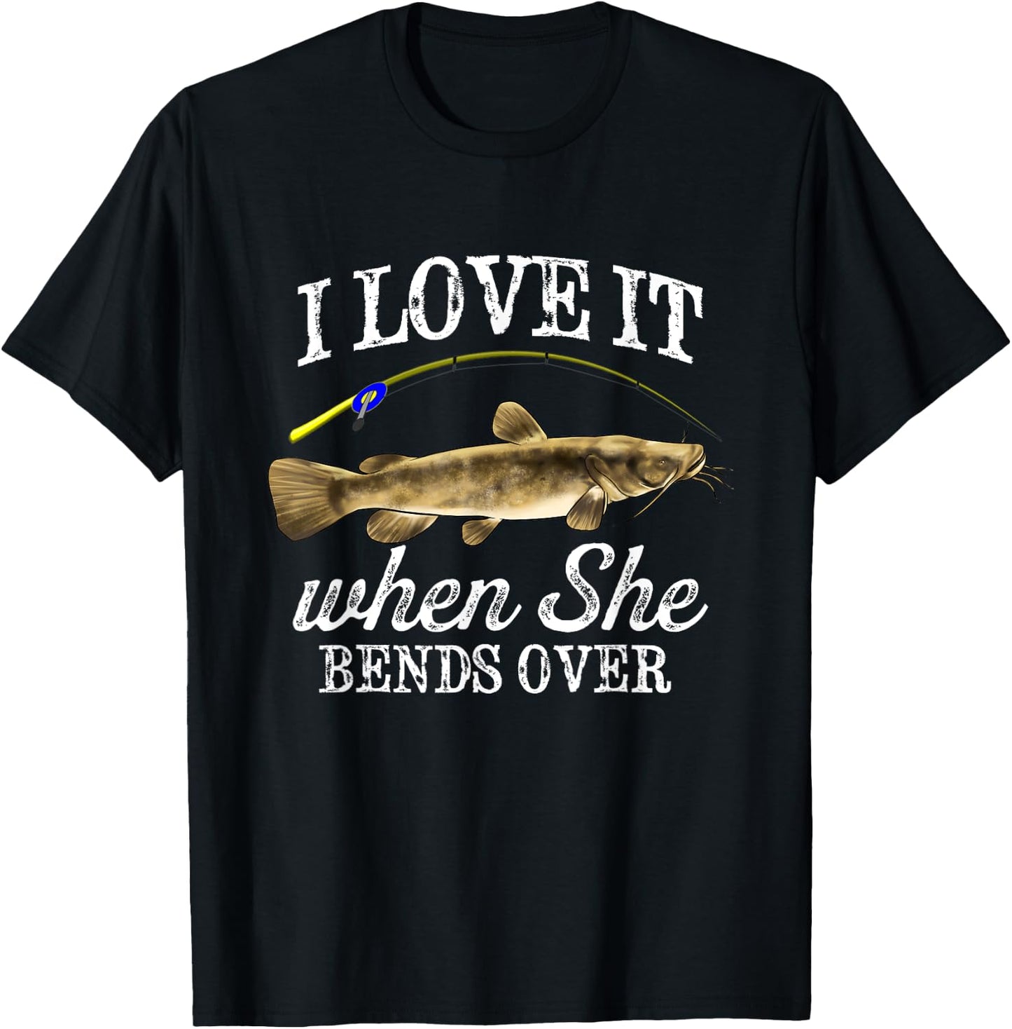 Funny Flathead Catfish Fishing Freshwater Fish Graphic T-Shirt - T-Shirt | Black