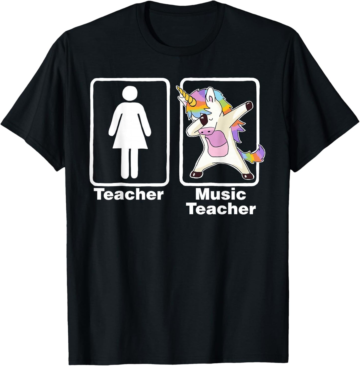 Funny Unicorn Music Teacher Music Teacher Gifts T-Shirt - T-Shirt | Black