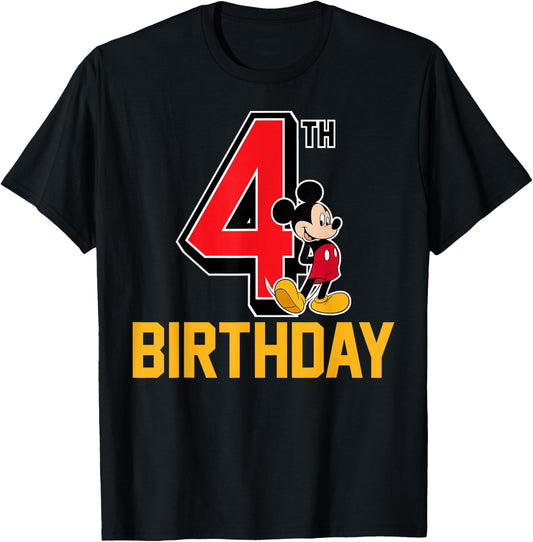 Disney - Mickey Mouse My 4th Birthday T-Shirt - T-Shirt | Black
