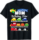 Mom Transportation Birthday Airplane Cars Fire Truck Train T-Shirt - T-Shirt | Black