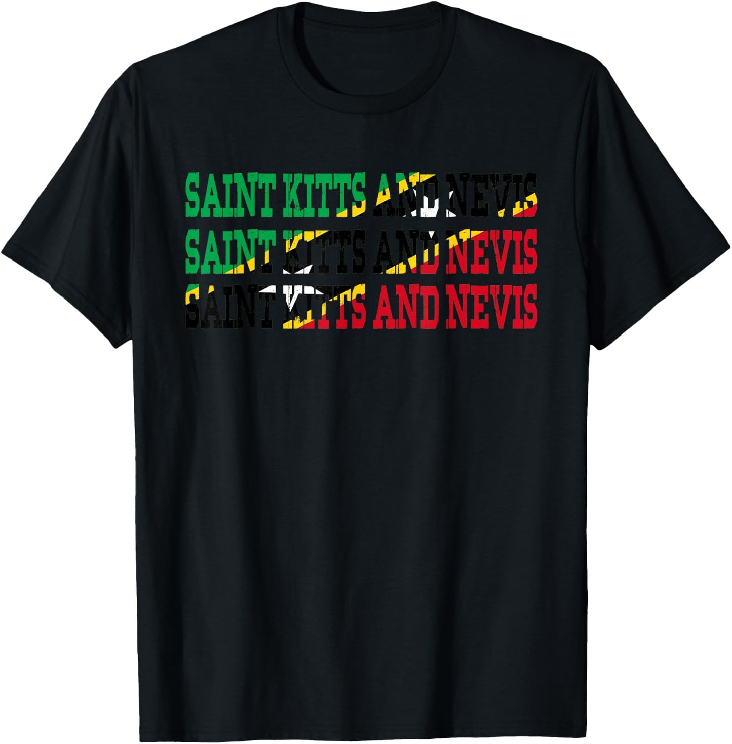 ST KITTS & NEVIS | Kittian Nevisian Flag Sports Lovers Shirt T-Shirt - T-Shirt | Black