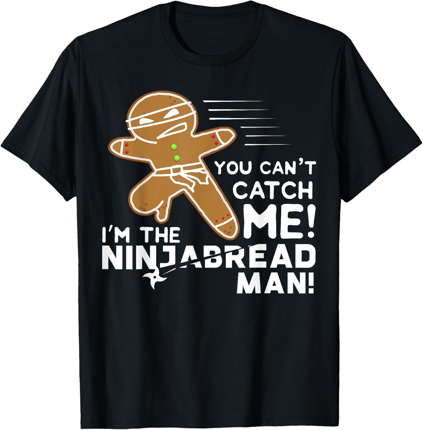 Funny Parody Gingerbread Ninjabread Ninja Gift T-Shirt - T-Shirt | Black
