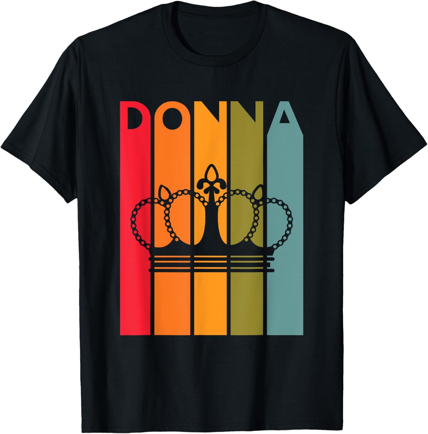 Donna Gift for Girls Women First Name Vintage Donna T-Shirt - T-Shirt | Black