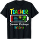 Teacher Summer Recharge Required Last Day Men Women Teacher T-Shirt - T-Shirt | Black