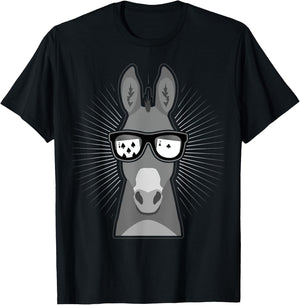 Funny Donkey Card Player With Seven Deuce T-Shirt - T-Shirt | Black