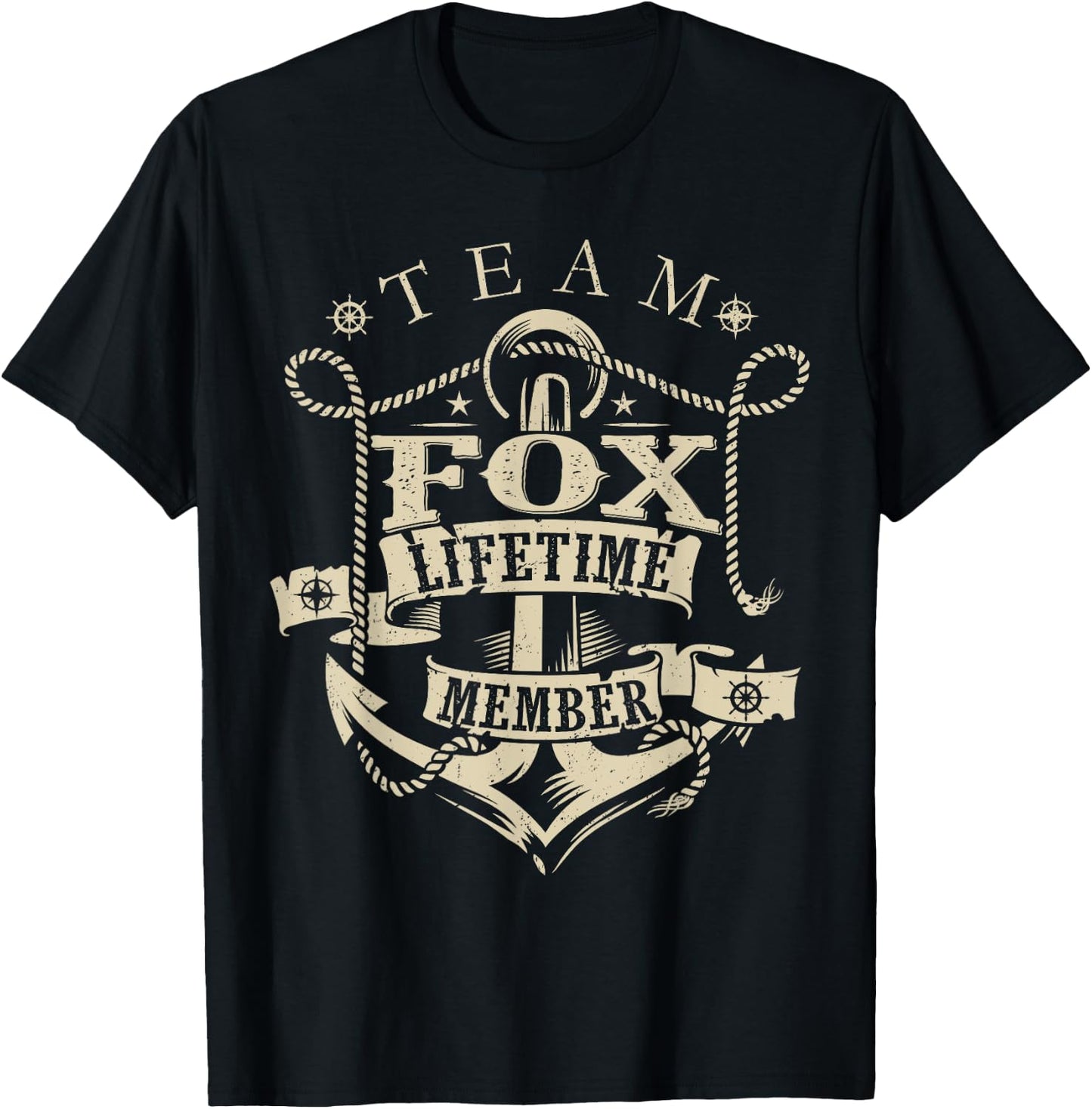 Team FOX Lifetime Member Vintage FOX Family Name T-Shirt - T-Shirt | Black