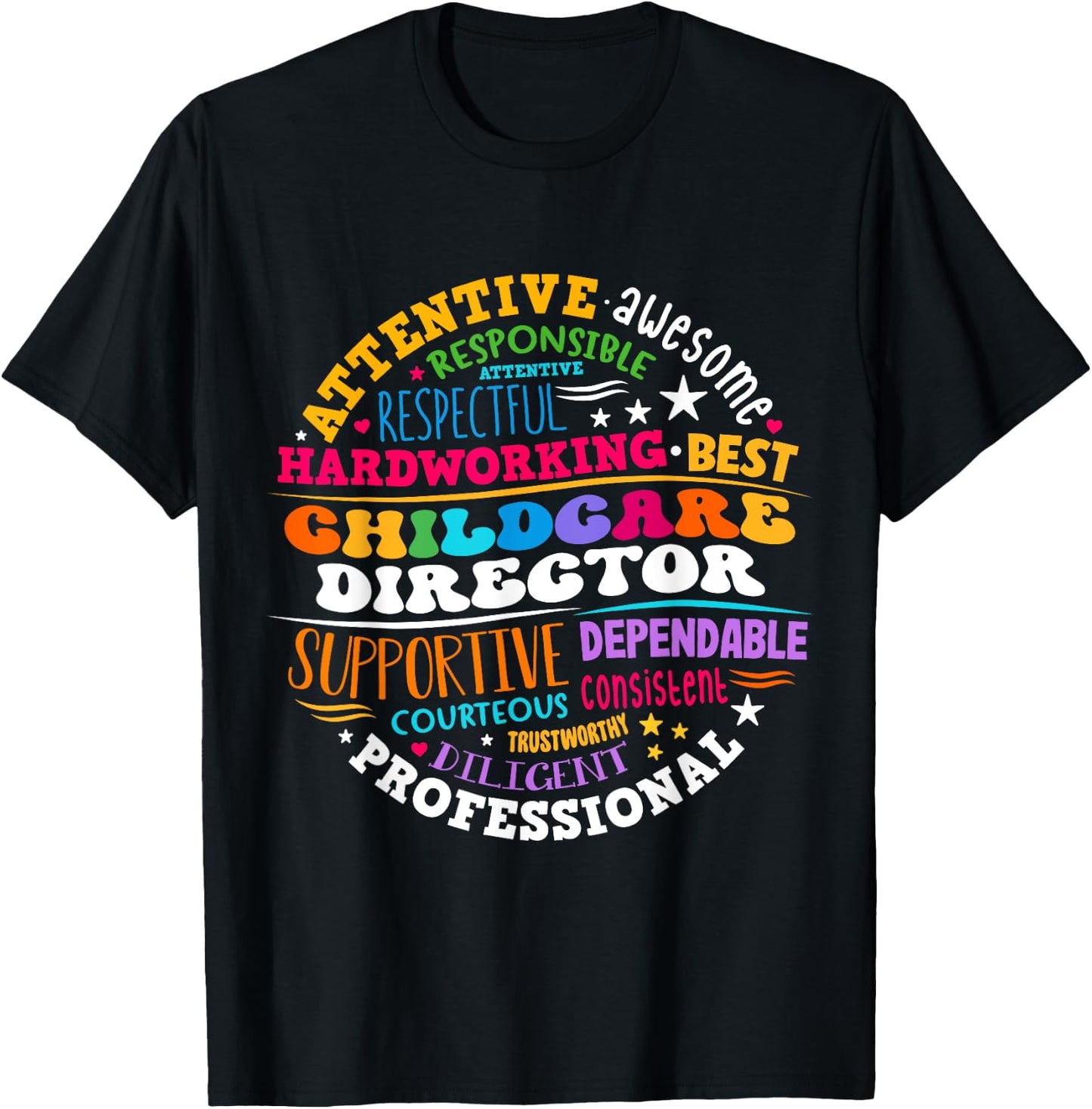 Childcare Director Daycare Crew School Provider Teacher T-Shirt - T-Shirt | Black