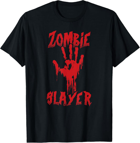 Zombie Slayer Bloody Hand Hunting Zombies Halloween T-Shirt - T-Shirt | Black