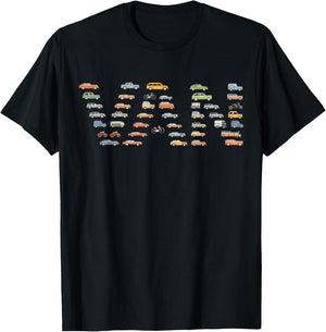 Van Custom Name Personalized Classic Cars Boys Women Men T-Shirt - T-Shirt | Black