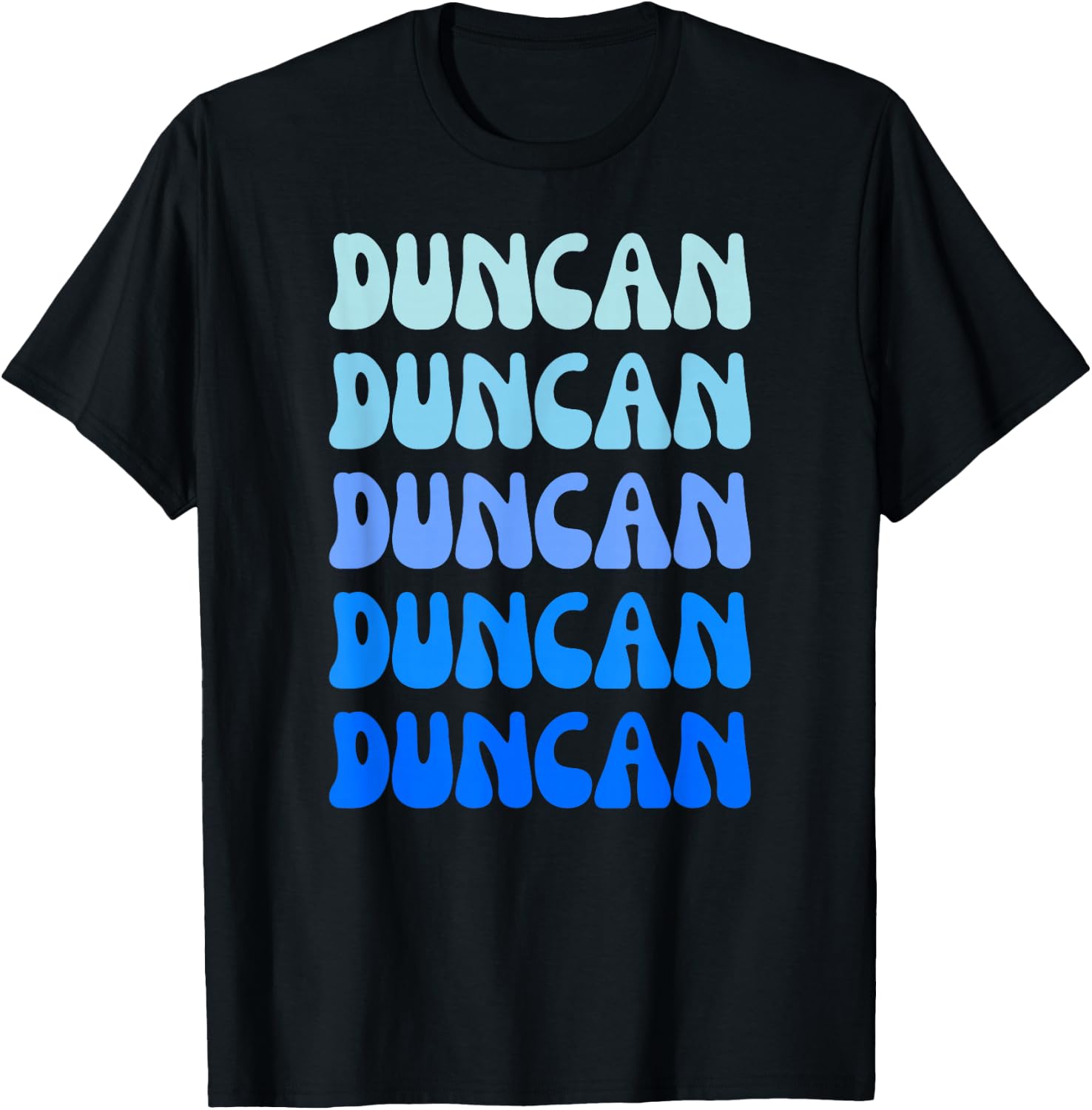 Duncan Retro Name Stack Design T-Shirt - T-Shirt | Black