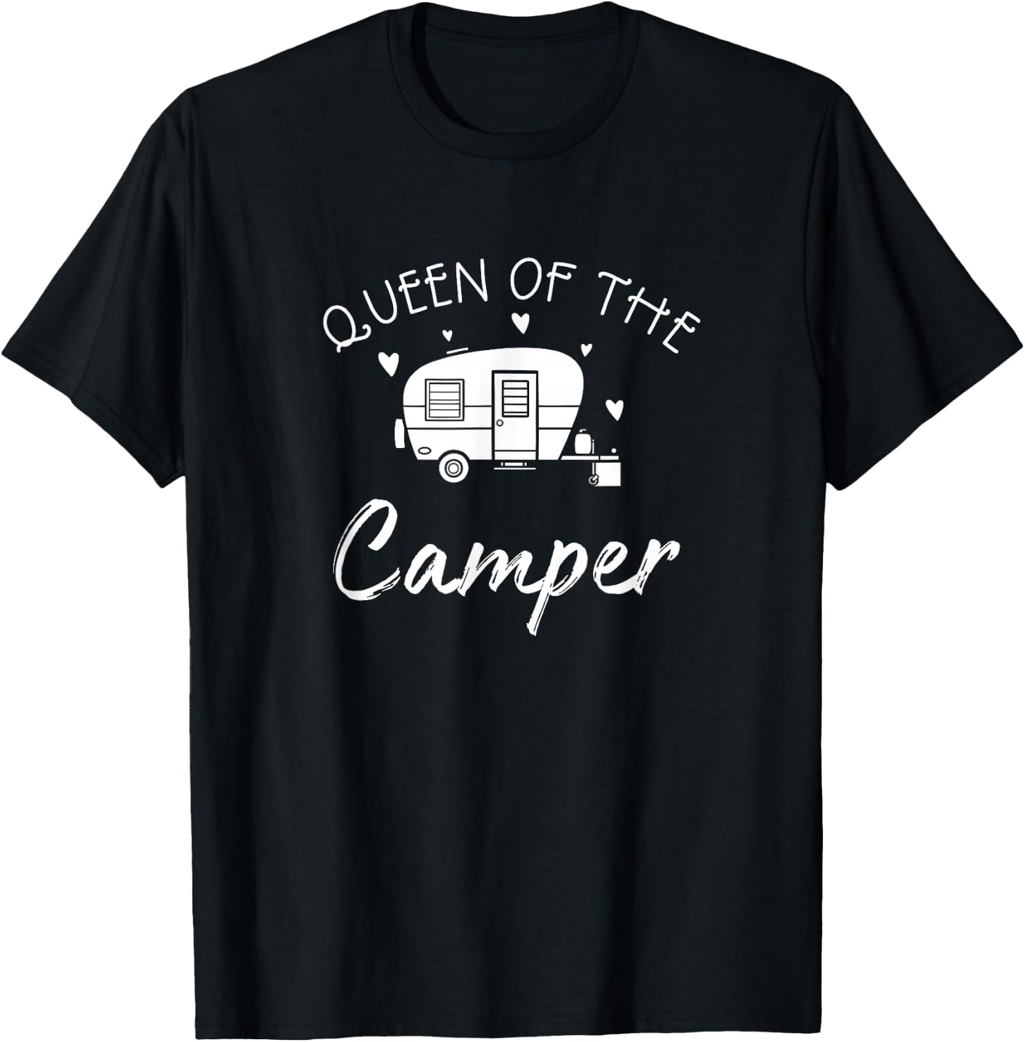 Queen of The Camper - RV Camper Road Trip Shirt T-Shirt - T-Shirt | Black