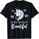 BE YOUR OWN KIND OF BEAUTIFUL Unicorn Positive Message Quote T-Shirt - T-Shirt | Black