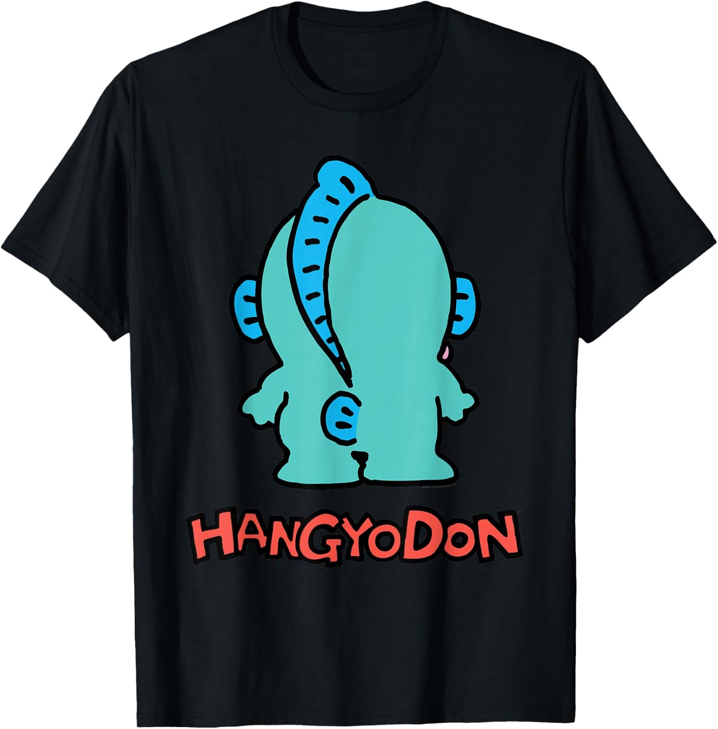 Sanrio Hangyodon Backside Logo Shirt T-Shirt - T-Shirt | Black