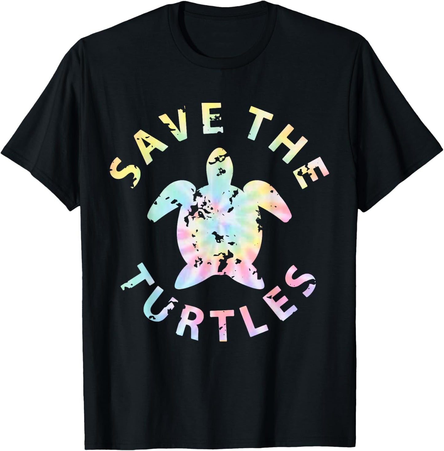 Save The Turtles Tie Dye T-Shirt - T-Shirt | Black