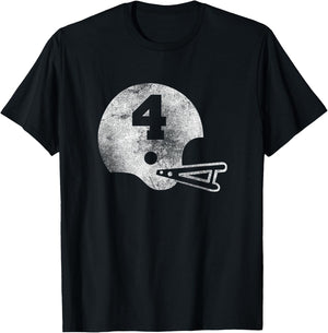 Vintage Football Jersey Number 4 Player Number T-Shirt - T-Shirt | Black