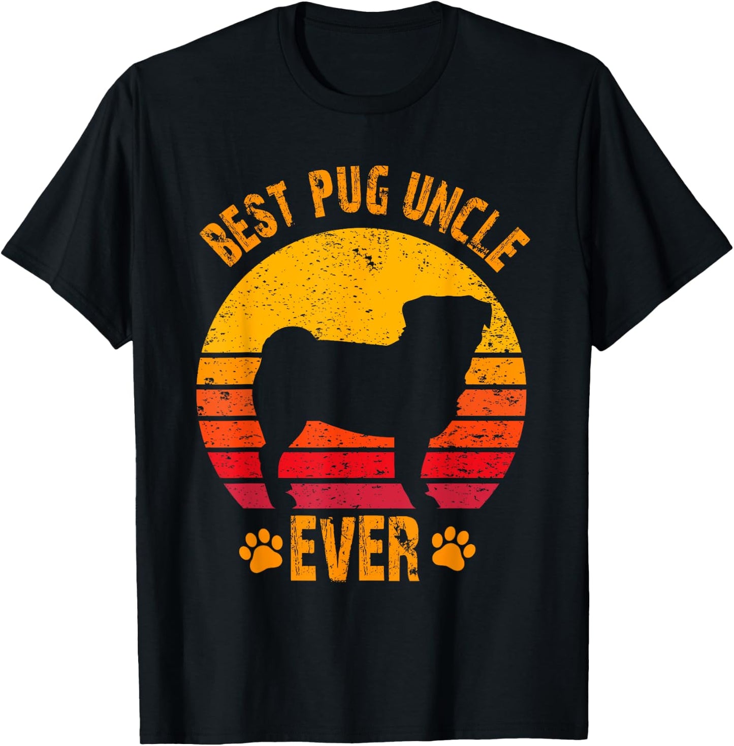 Best Pug Uncle Ever Funny Gift Uncle T-Shirt - T-Shirt | Black