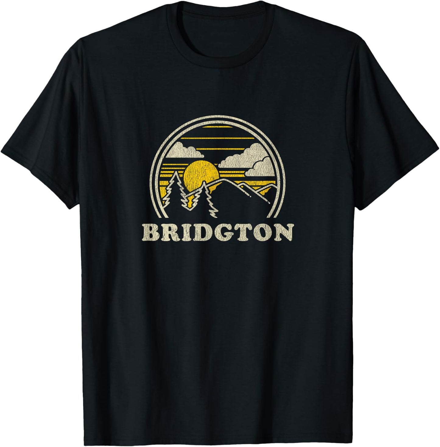 Bridgton Maine ME T Shirt Vintage Hiking Mountains T-Shirt - T-Shirt | Black