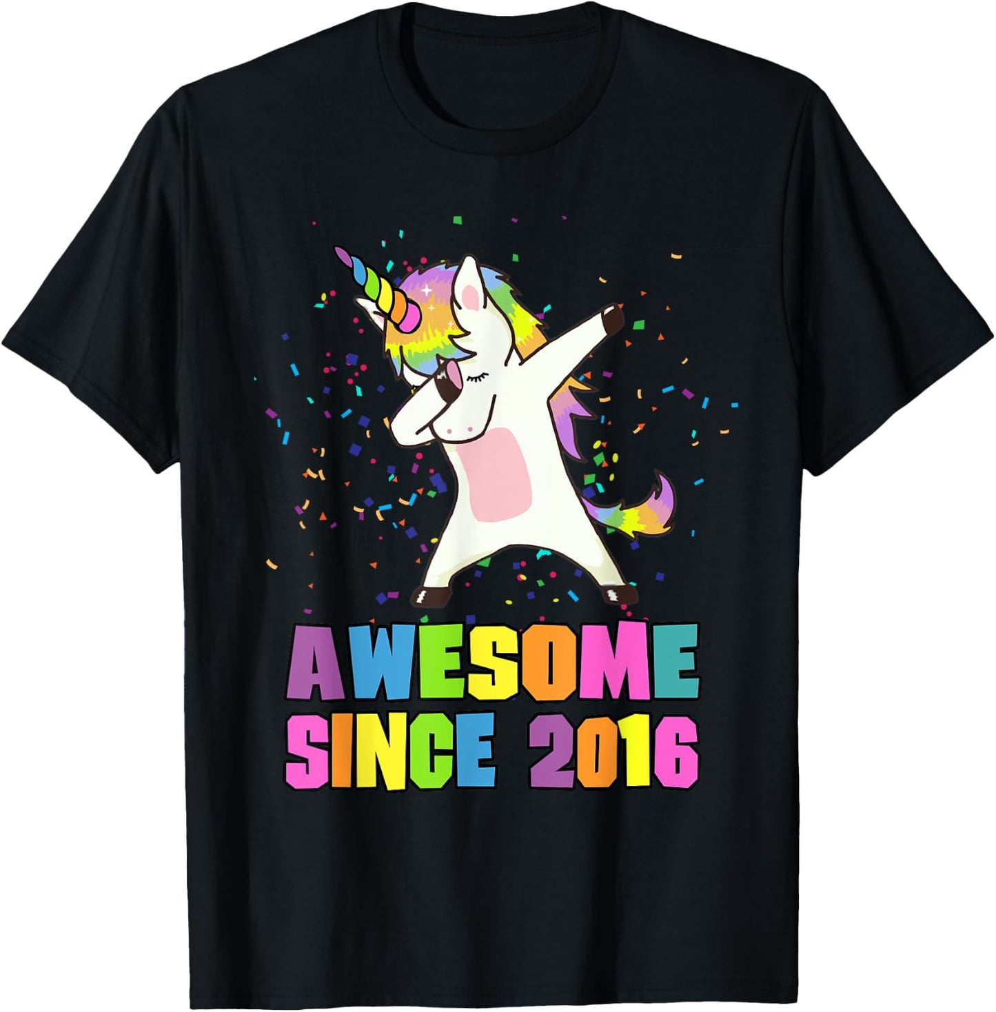 Awesome Since 2016 Unicorn T-Shirt - T-Shirt | Black