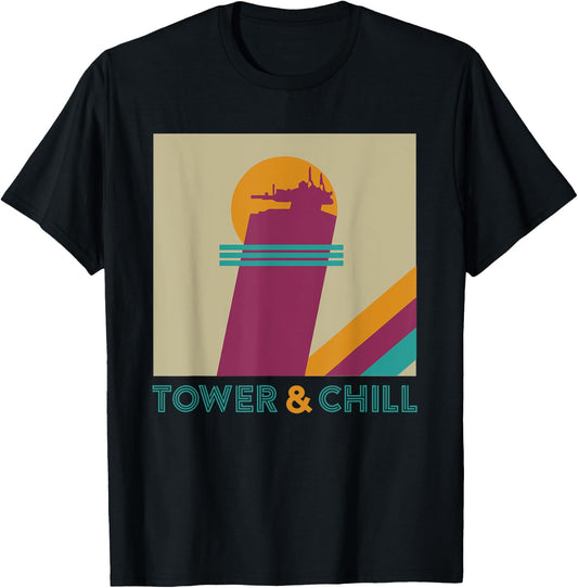 Retro Tower & CHILL - Gamer Titan Hunter Warlock T-Shirt - T-Shirt | Black