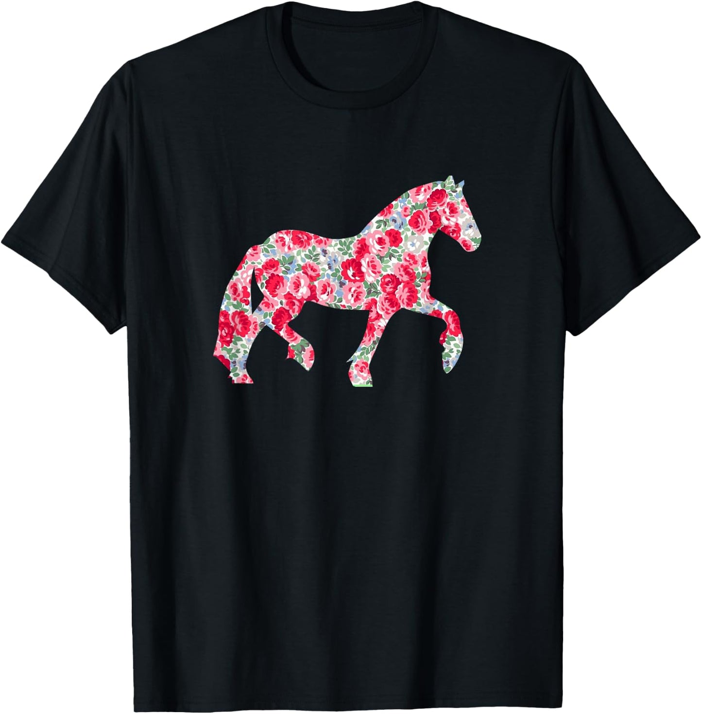 Cute Girls Haflinger Horse Floral Haflinger T-Shirt - T-Shirt | Black