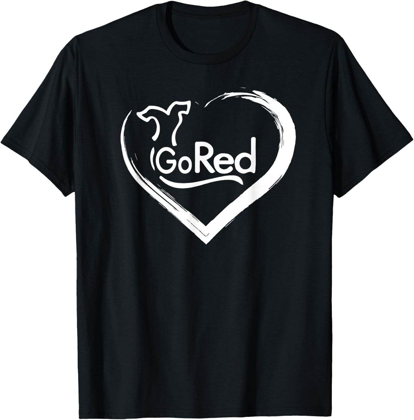 Go Red for Heart Disease Awareness Shirt T-Shirt - T-Shirt | Black