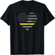 Tow Truck Driver Thin Yellow Line Flag Heart Gift T-Shirt - T-Shirt | Black