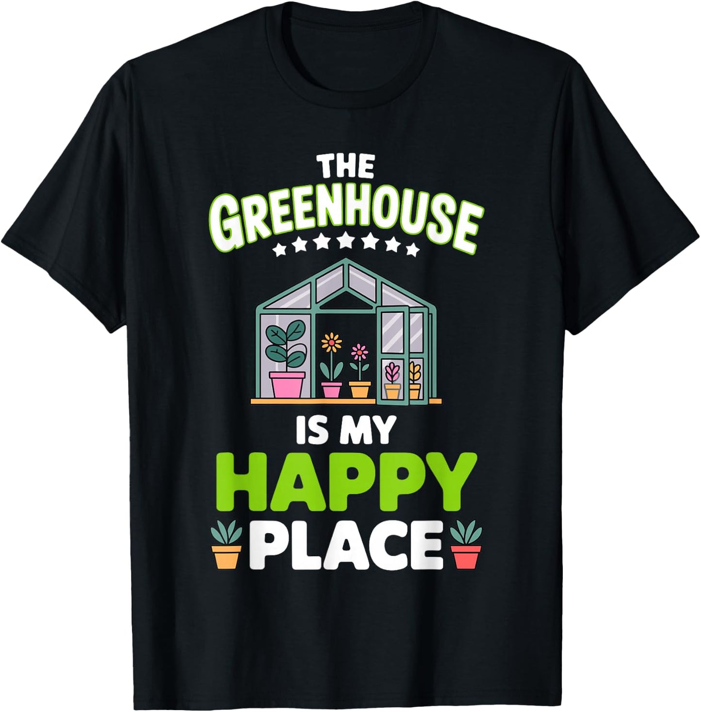 Cute Greenhouse Art Women Gardening Greenhouse Owner T-Shirt - T-Shirt | Black
