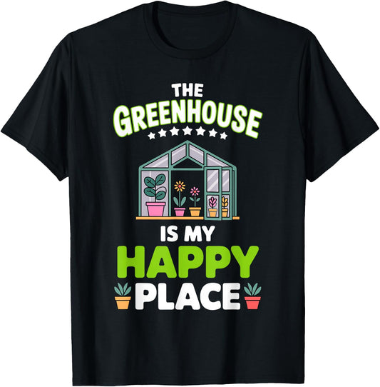 Cute Greenhouse Art Women Gardening Greenhouse Owner T-Shirt - T-Shirt | Black