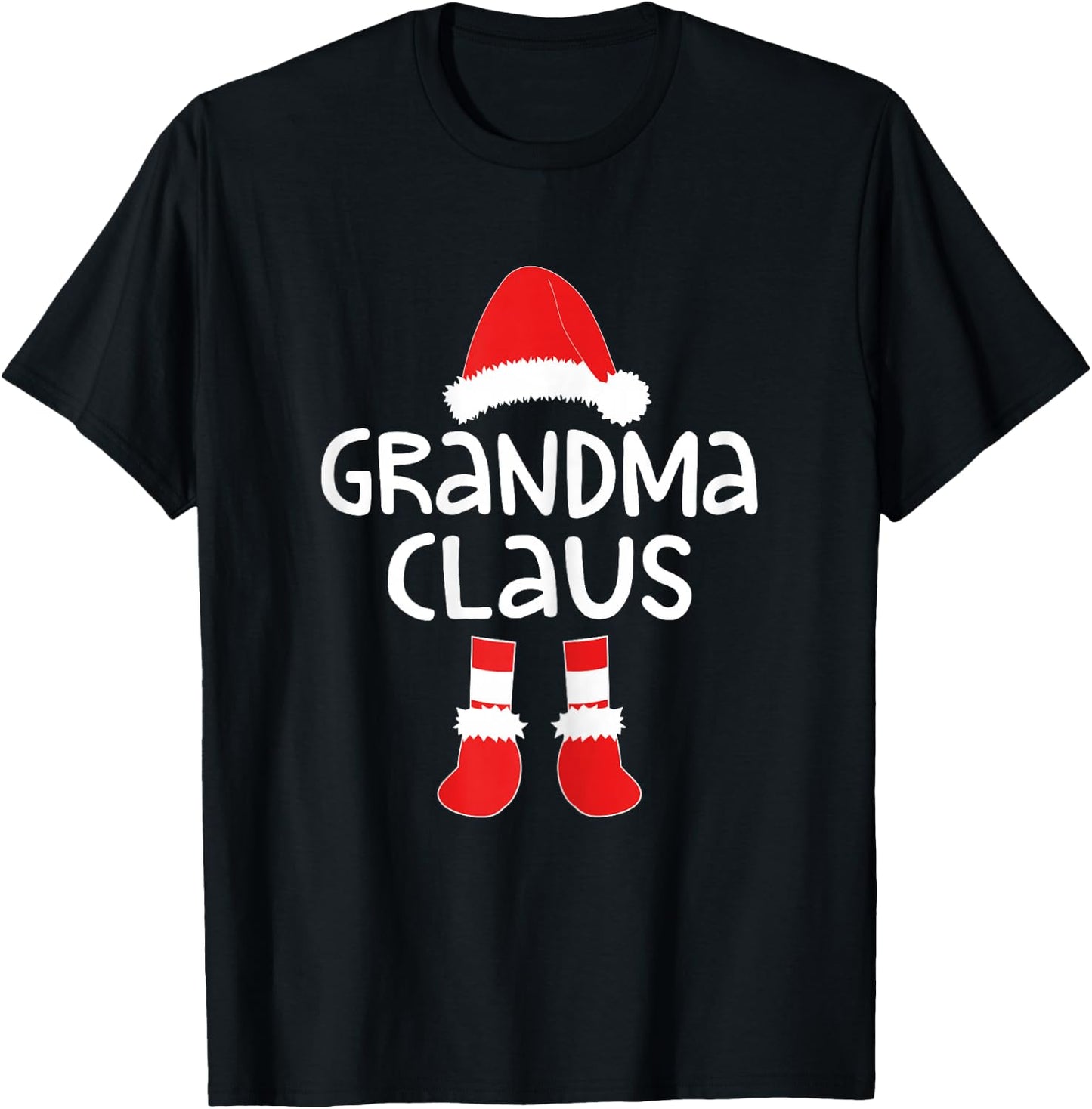 Grandma Claus Shirt Women Matching Grandma Christmas T-Shirt - T-Shirt | Black
