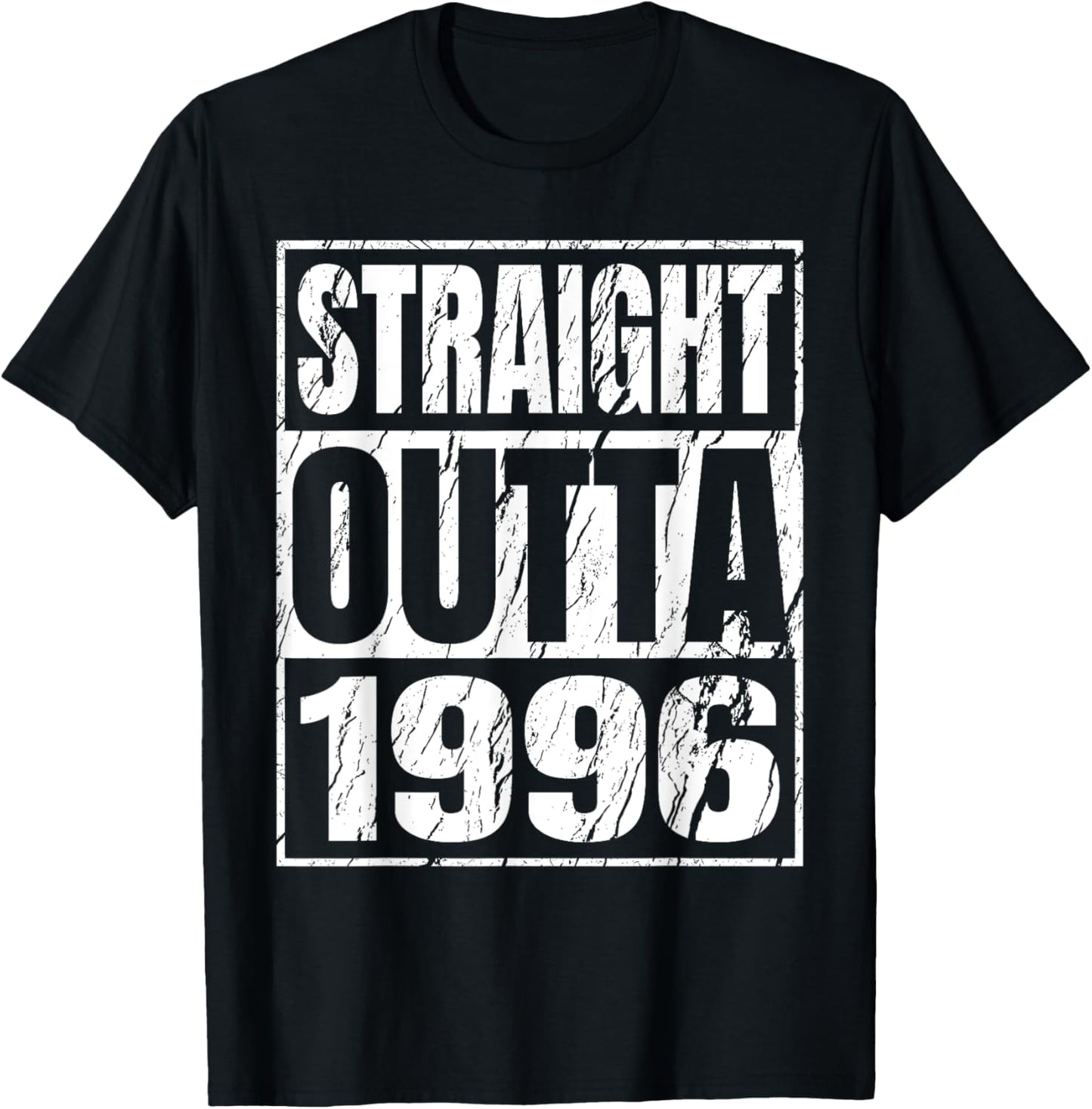 Straight Outta 1996 Classic Years Birth of Birthday Vintage T-Shirt - T-Shirt | Black