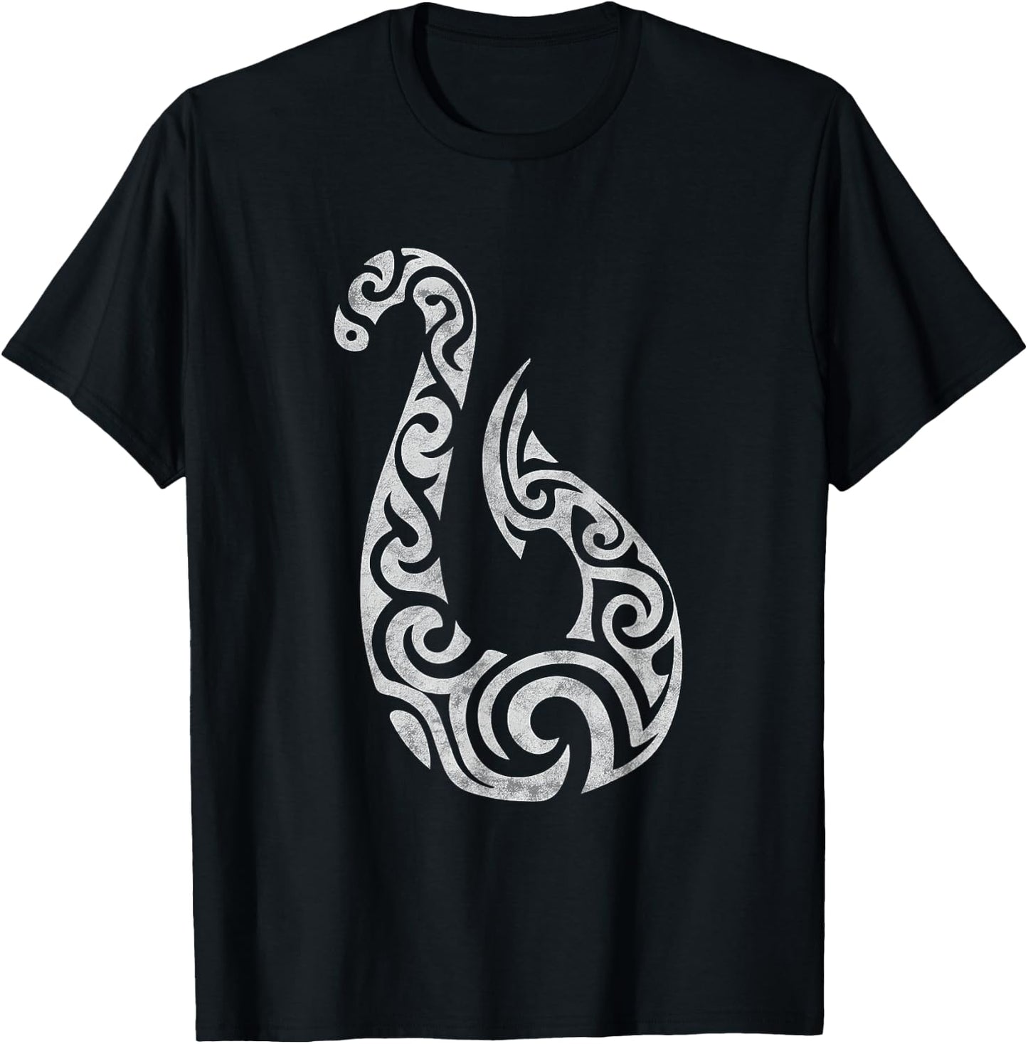Maori New Zealand Polynesian Fish Hook Charm Gift T-Shirt - T-Shirt | Black