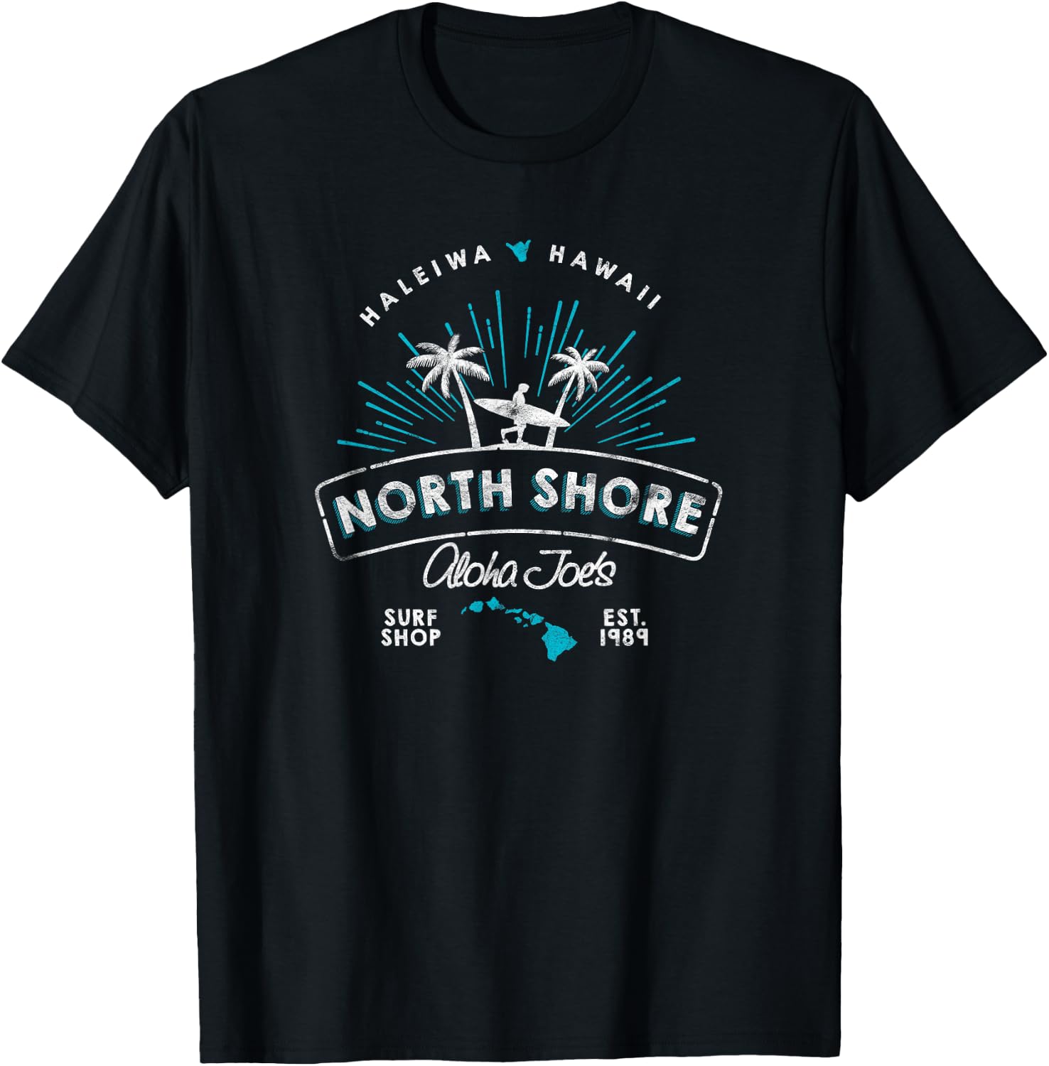 Hawaii North Shore Haleiwa Surf Shop T-Shirt - T-Shirt | Black