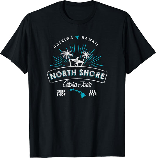 Hawaii North Shore Haleiwa Surf Shop T-Shirt - T-Shirt | Black