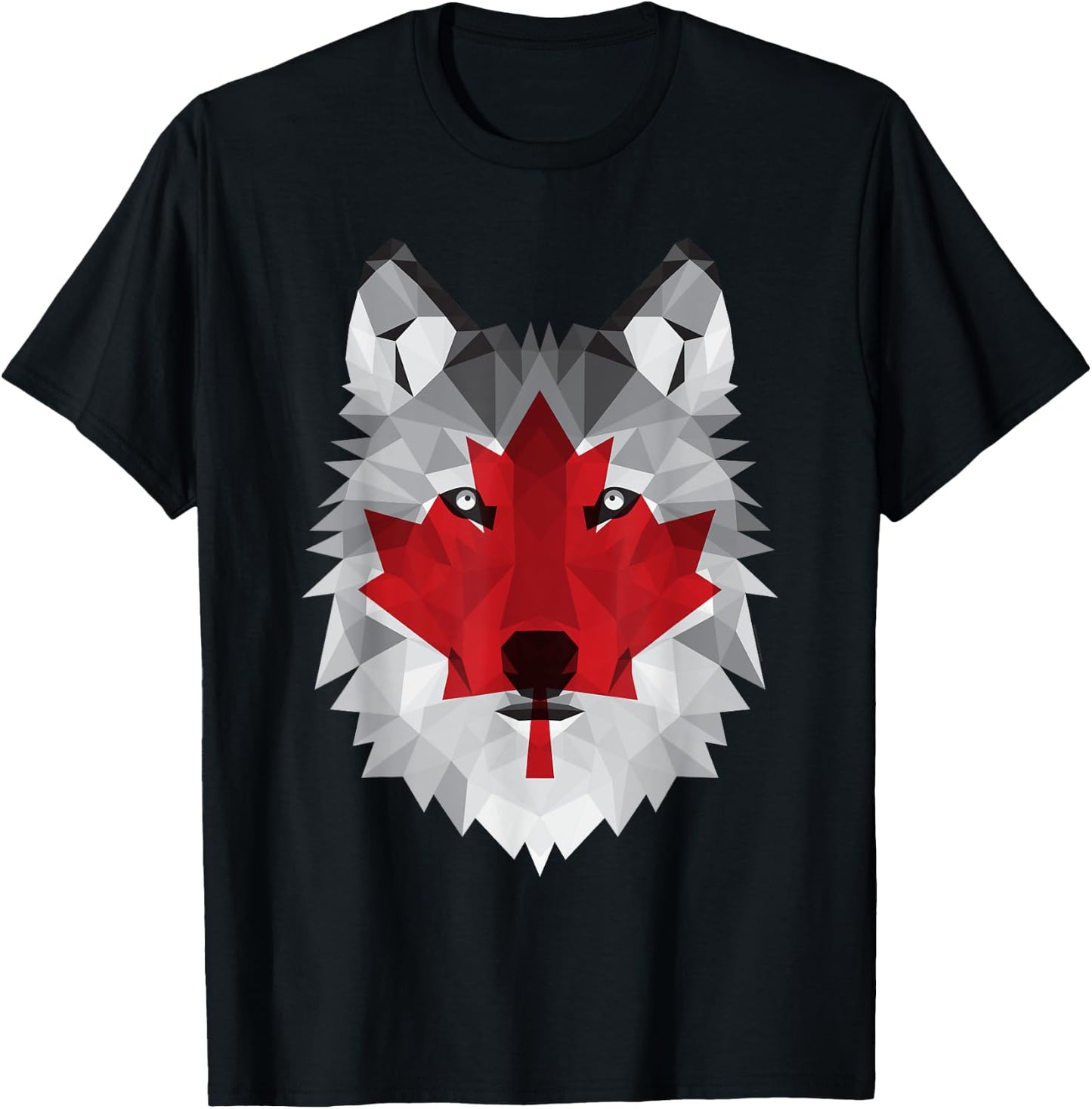 Canada Day July 1st Canadian Maple Leaf Wolf T-Shirt - T-Shirt | Black