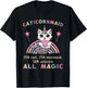Caticorn Mermaid 50% Unicorn Cat Cute Girls Meowgical Theme T-Shirt - T-Shirt | Black