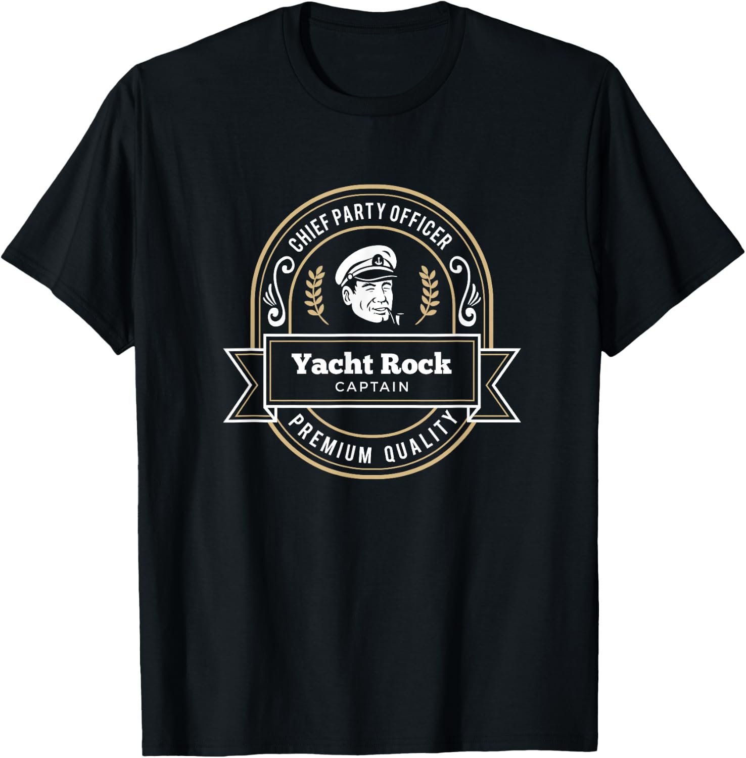 Yacht Rock Captain - Party Boat Drinking T-Shirt - T-Shirt | Black