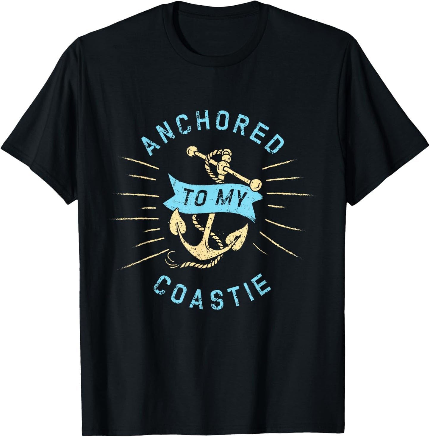 Coastie Wife US Coast Guard USCG - Anchored To T-Shirt - T-Shirt | Black