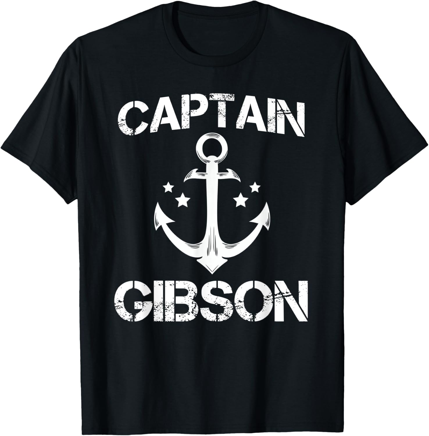 CAPTAIN GIBSON Funny Birthday Personalized Surname Clan Gift T-Shirt - T-Shirt | Black