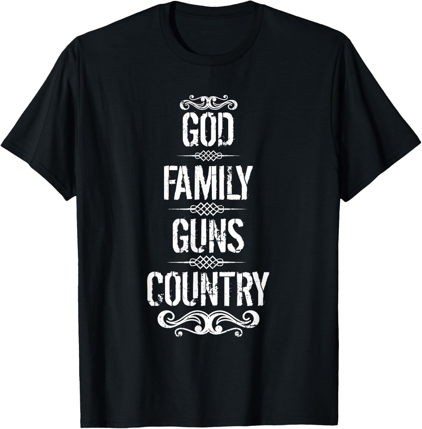 God Family Guns Country T-Shirt - T-Shirt | Black