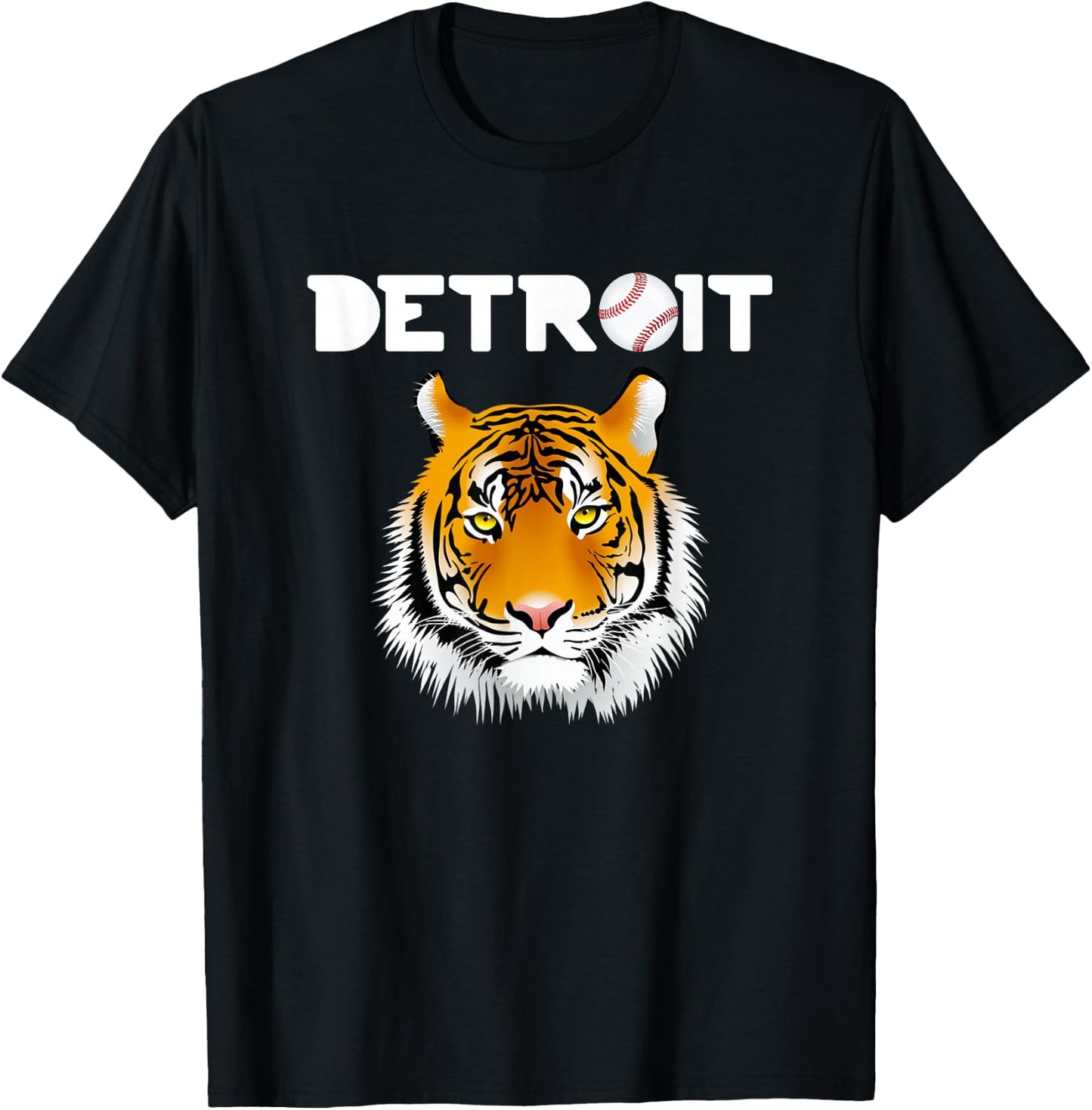 Distressed Tiger Mascot Cool Detroit Tiger Design T-Shirt - T-Shirt | Black