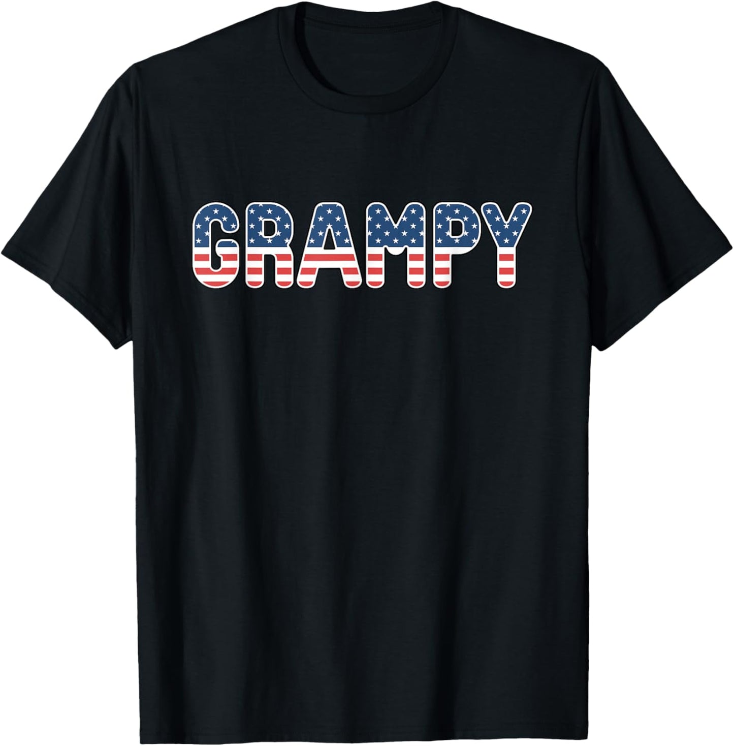Grampy American Flag Patriotic USA 4th of July T-Shirt - T-Shirt | Black