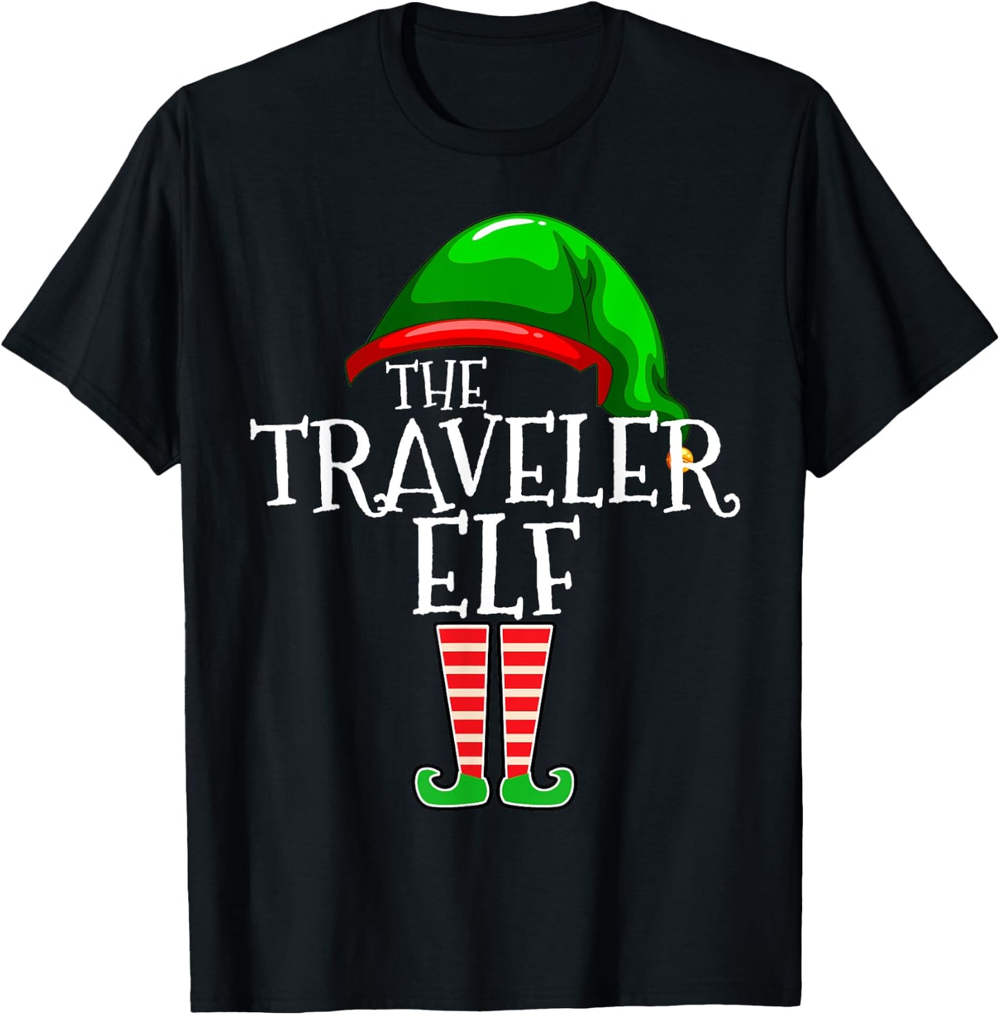 The Traveler Elf Group Matching Family Christmas Gift Travel T-Shirt - T-Shirt | Black
