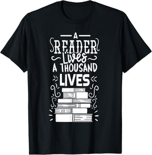 Reader T Shirt Reading Books Bookworm Gift T-Shirt - T-Shirt | Black
