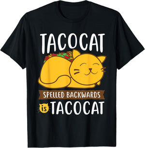 Tacocat Funny Taco Tuesday & Mexican Food Lover T-Shirt - T-Shirt | Black