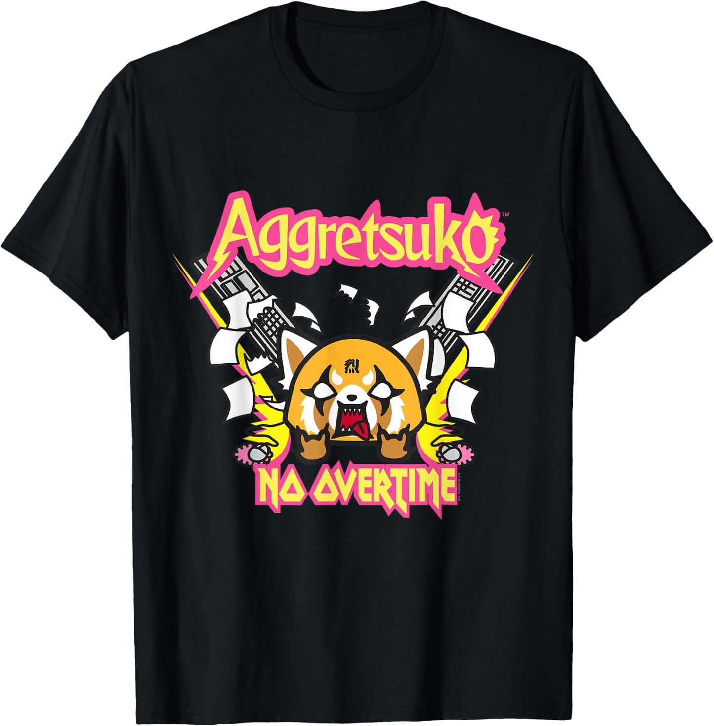Aggretsuko "No Overtime" Shirt T-Shirt - T-Shirt | Black
