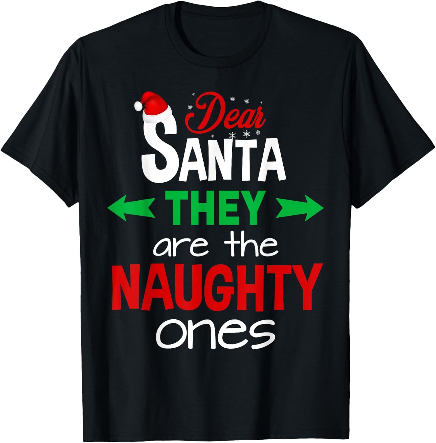 Christmas Pajama Shirt Kids Dear Santa They Are Naughty Ones T-Shirt - T-Shirt | Black